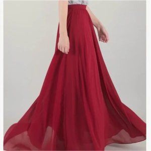 Space 46 Boutique Red A-Line Skirt